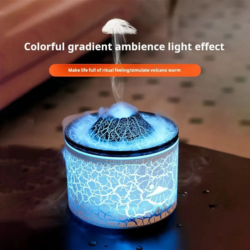 Flame Volcano Humidifiers Diffusers With 7 Colored Lights Aromatherapy Diffusers Essential Home Room Decoration Fragrance